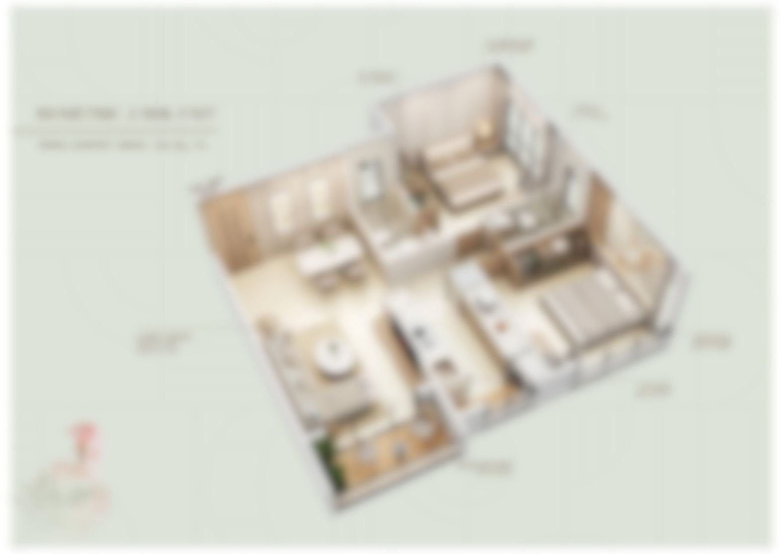 2 BHK Isometric View